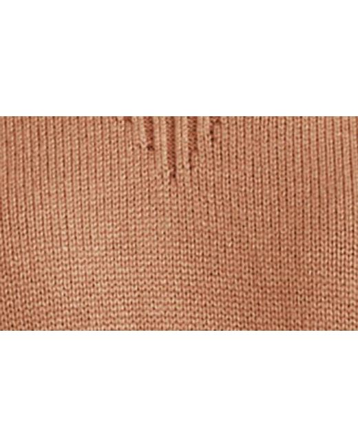 Jones New York Blue Button Detail Rib Funnel Neck Sweater