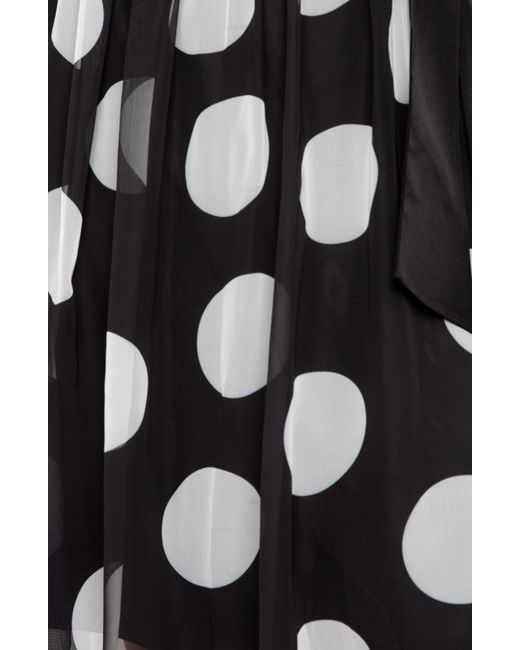 Buxom Couture Black Polka Dot Long Sleeve Chiffon Shirtdress