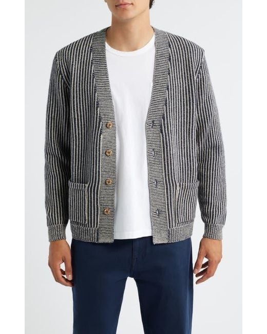 Alex Crane Gray Vale Merino Wool V-Neck Cardigan for men