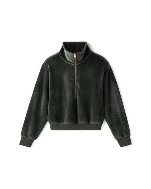 Rhone Black Plush Half Zip Pullover
