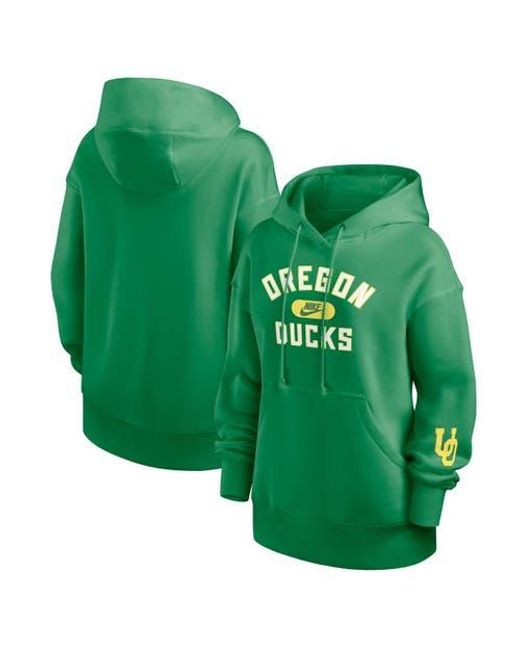 Nike Green Oregon Ducks Oversized Legacy Phoenix Foundational Stack Pullover Hoodie