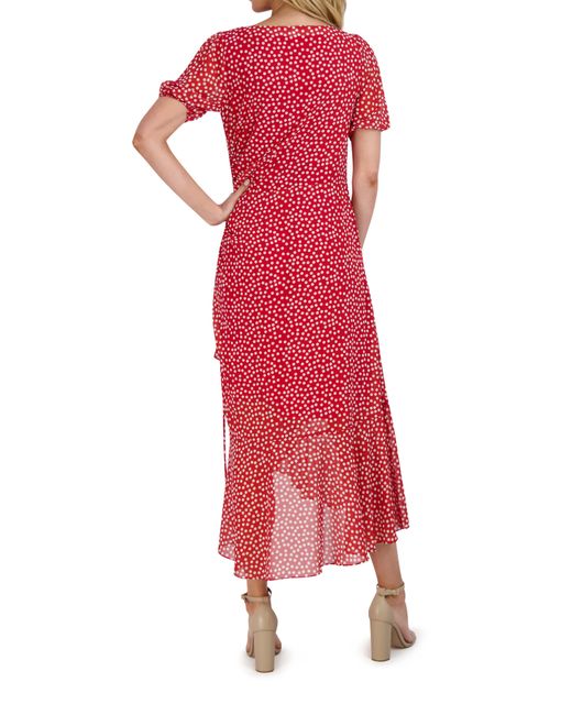 Julia Jordan Ruffle Trim Maxi Dress In Red/white At Nordstrom Rack