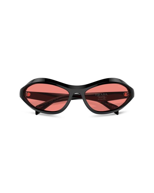 Prada Red 63mm Oversize Oval Sunglasses for men