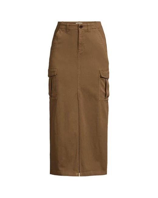 Maxi Skirt Lands' End Womens LWCM Square Neck Tiered Maxi Dress Baltic Teal  Ditsy Floral Long Cargo Skirt