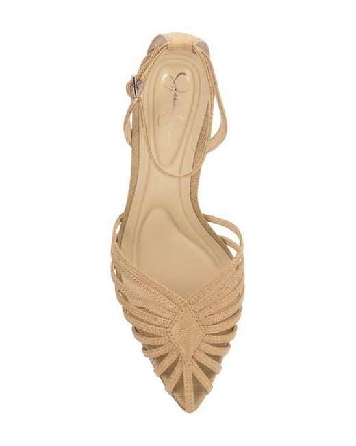 Jessica Simpson Metallic Paveri Ankle Strap Pointed Toe Pump