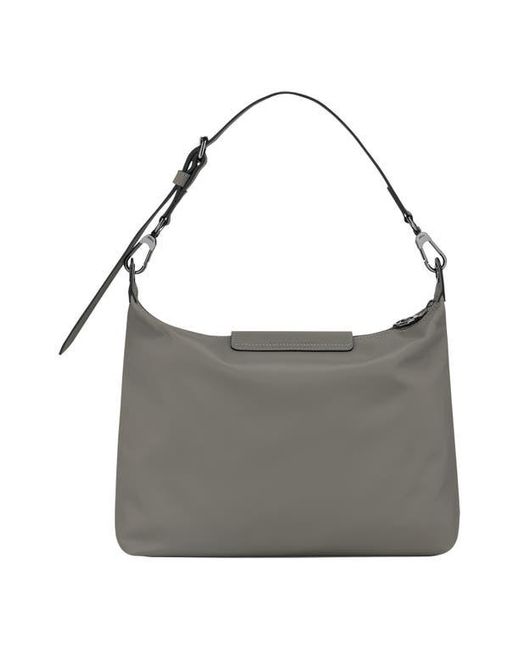 Longchamp Gray Medium Le Pliage Xtra Leather Hobo Bag