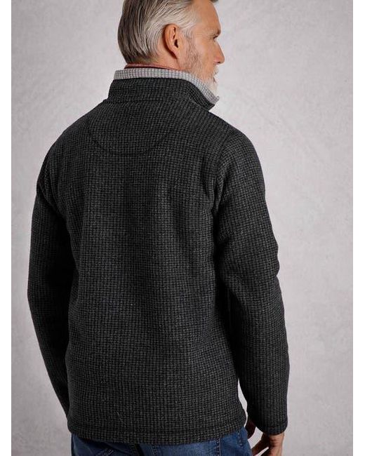 Weird Fish Black Newark 1/4 Zip Grid Fleece for men