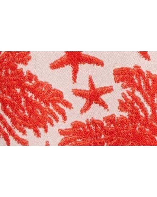 Versace Red Coral & Starfish Jacquard Sweater Dress