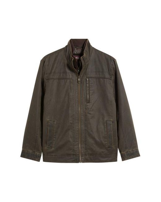 Johnston & Murphy Green Antiqued Cotton Blend Jacket With Removable Bib for men