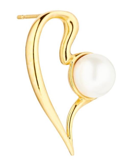 Oscar de la Renta Metallic Small Heart Faux Earrings