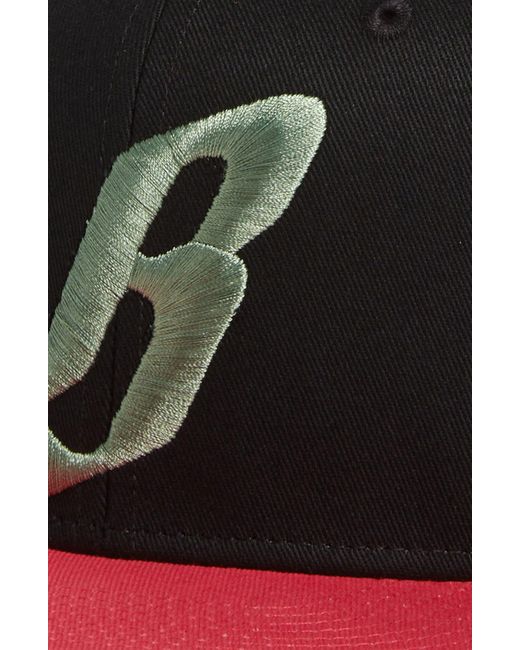BBCICECREAM Black Flying B Snapback Baseball Cap for men