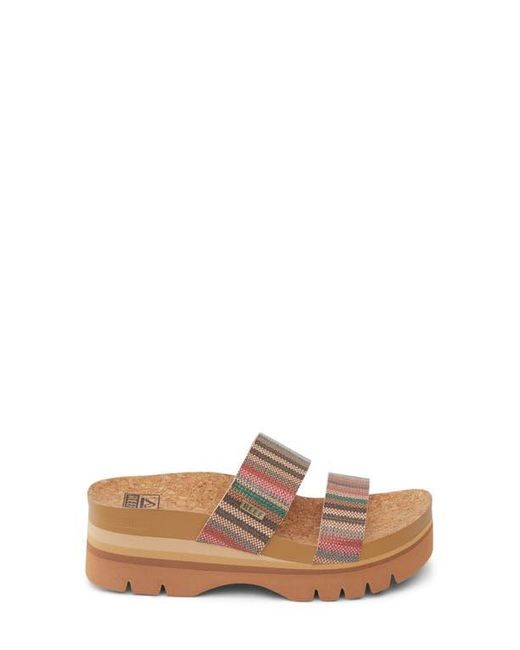 Reef Brown Cushion Vista Higher Platform Slide Sandal