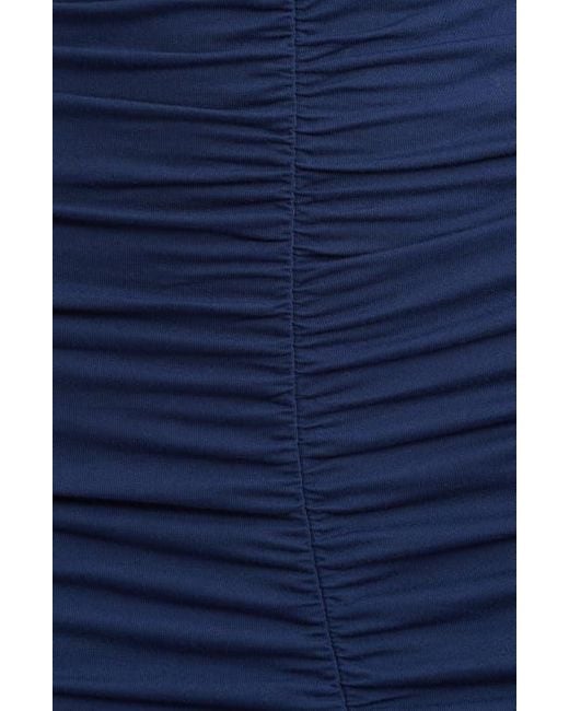 Open Edit Blue Ruched Sleeveless Maxi Dress