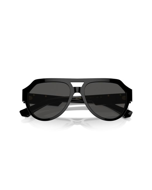 Dolce & Gabbana Black 56mm Square Aviator Polarized Sunglasses for men