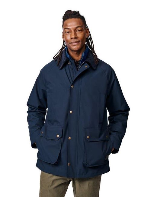 aubi Blue Derwent Long Sleeve Collared Barn Jacket for men