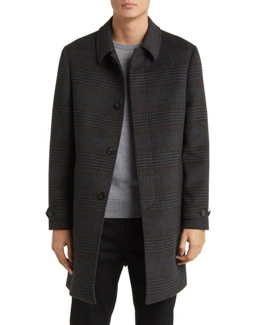 Hart Schaffner Marx Black Armitage Wool Blend Topcoat for men