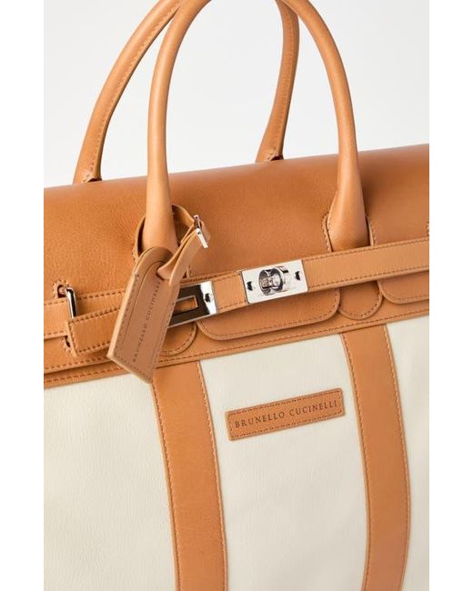 Brunello Cucinelli Pink Calfskin And Cowhide Bag for men