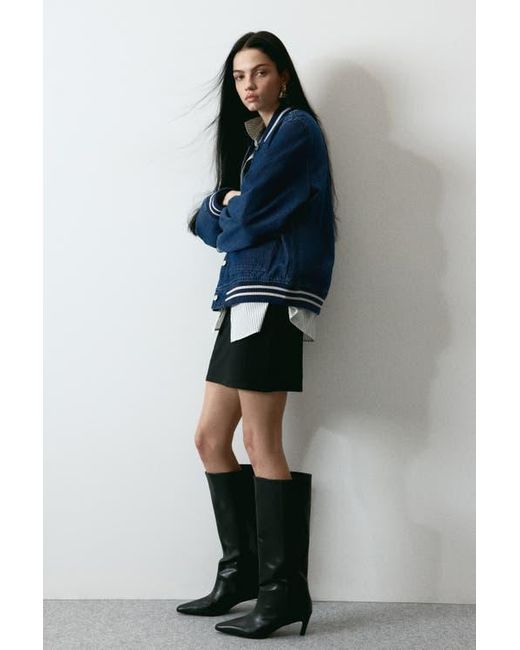 H&M Blue Denim Baseball Jacket