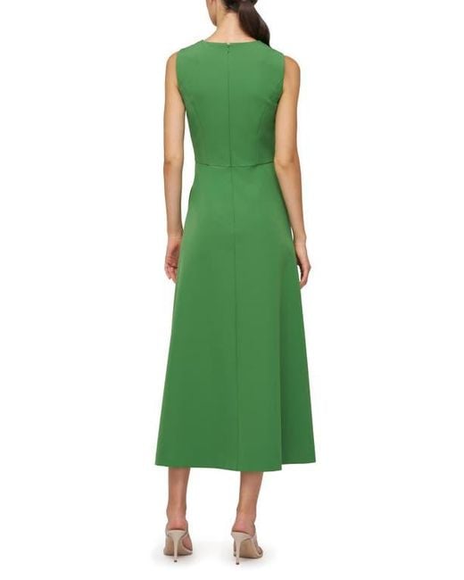 Kay Unger Green Blossom Embroidery Detail Cocktail Dress