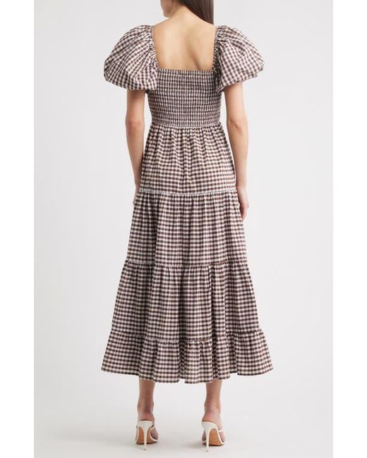 Sister Jane Brown Pollen Gingham Check Midi Dress