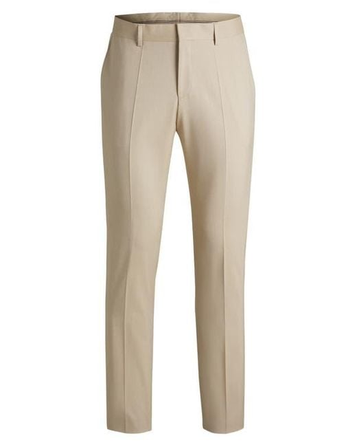 slim fit beige dress pants Men's Beige Slim Fit Dress Pants main image 0