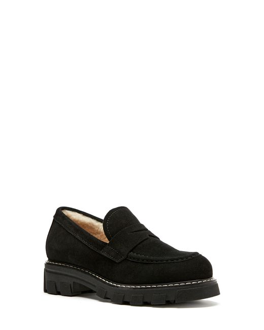 La Canadienne Darcy Genuine Shearling Lined Loafer in Black Lyst