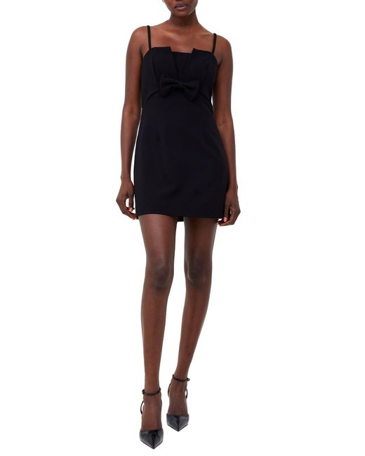 French Connection Black Whisper Bow Front Minidress