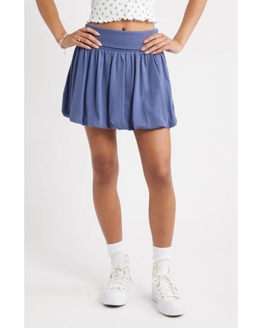 BP. Blue Bubble Hem Miniskirt