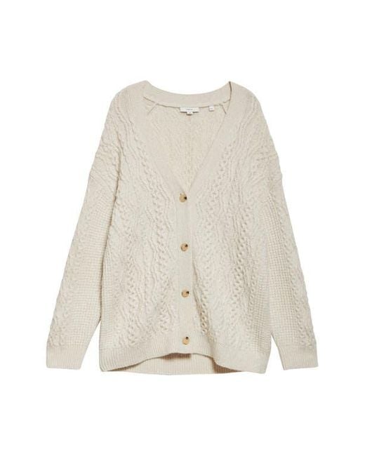 Vince Natural Mixed Stitch Wool & Cashmere Blend Cardigan
