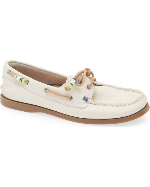 Sperry Top-Sider White Authentic Original 2-Eye Beaded Boat Shoe