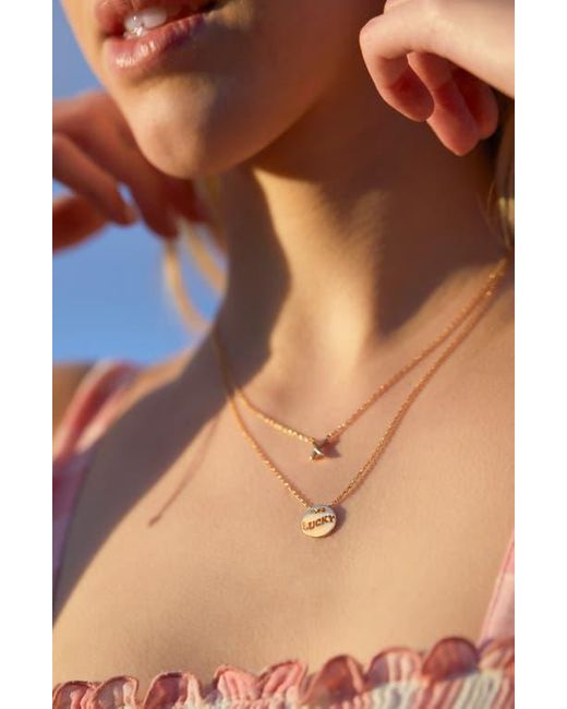 Estella Bartlett Metallic Kiss Charm Necklace