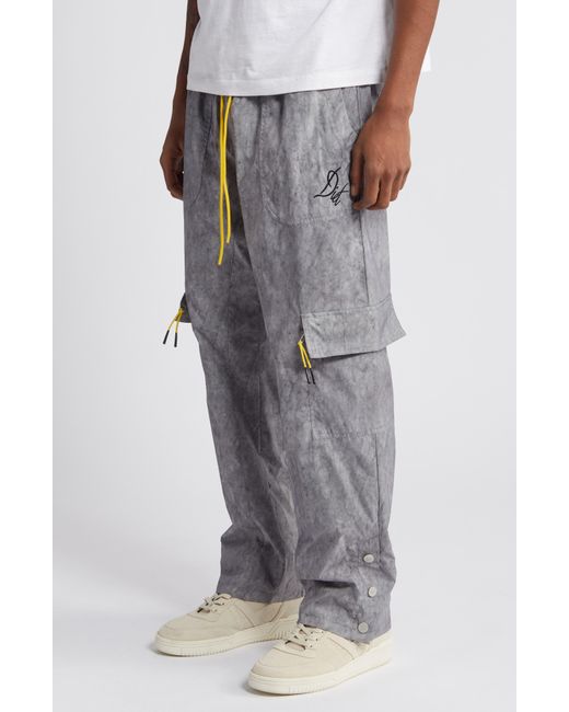 DIET STARTS MONDAY Gray Washed Drawstring Cargo Pants for men