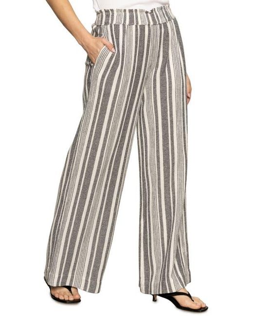 Sanctuary White Palm Stripe Pull-On Cotton Pants