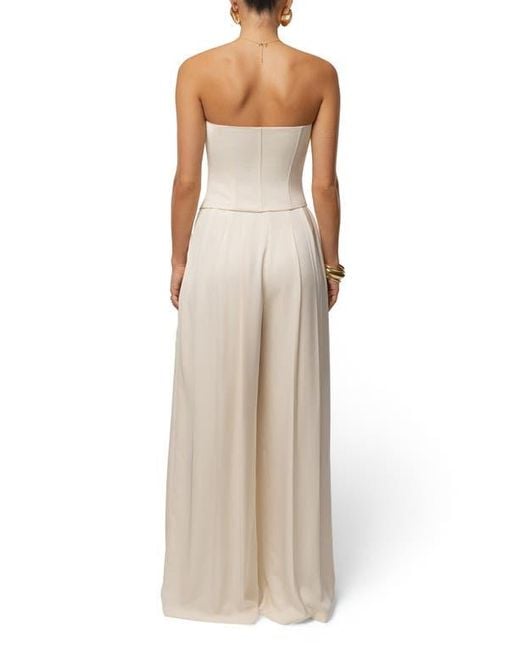 JLUXLABEL Natural Clara Pleated Wide Leg Trousers