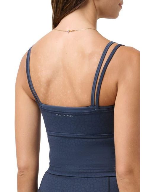 Travis Mathew Blue Move Double Strap Crop Tank