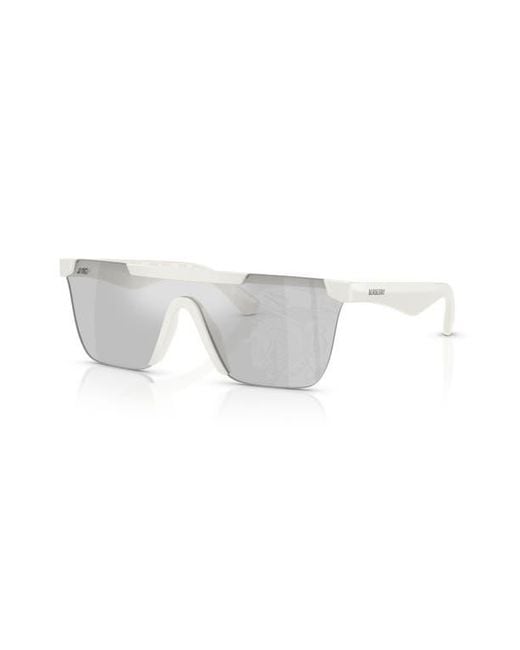 Burberry Gray 141Mm Rectangular Shield Sunglasses