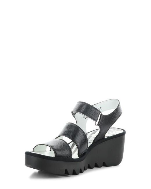 Fly London Black Bexy Platform Wedge Sandal