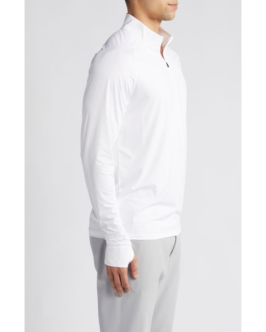 Peter Millar White Arctic Light Performance Quarter Zip Sweatshirt for men