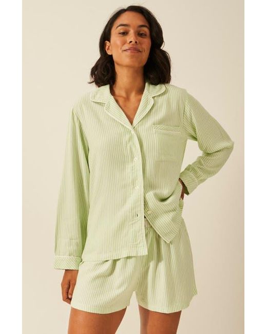 Stripe & Stare Green Ecovero Pyjama Shorts