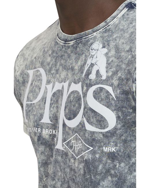 PRPS Gray Nagasaki Graphic T-shirt for men