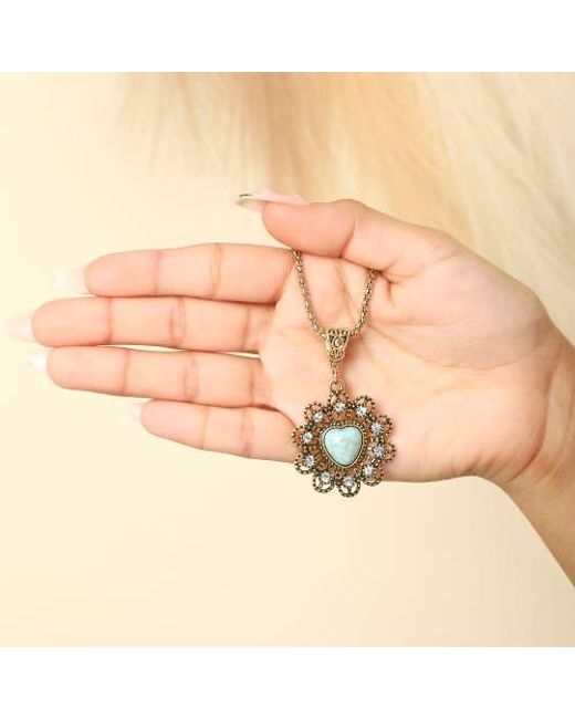 Jessica Simpson Metallic Stone Ornate Necklace