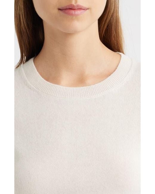 Reformation White Lian Crewneck Cashmere Sweater