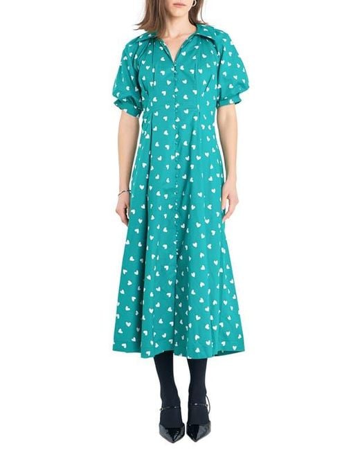 green emerald velvet dress Textured Midi Dress  English Factory