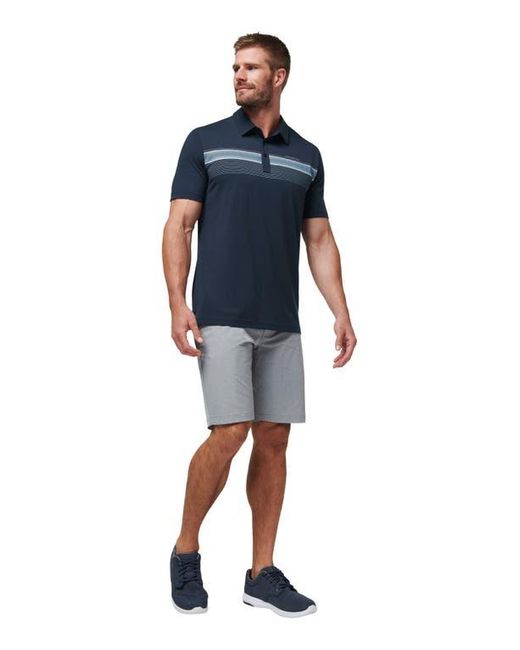 Travis Mathew Blue State Of The Art 2.0 Chest Stripe Polo for men