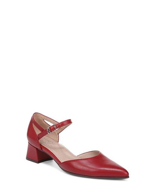 Naturalizer Red Maddox Ankle Strap Pointed Toe Pump