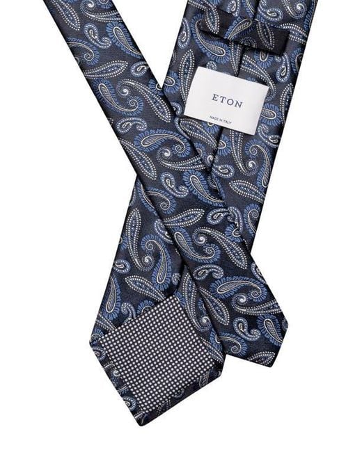 Eton of Sweden Blue Paisley Silk Jacquard Tie for men