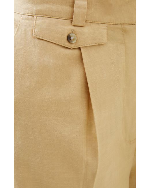 French Connection Natural Alania City Pleat Wide Leg Pants