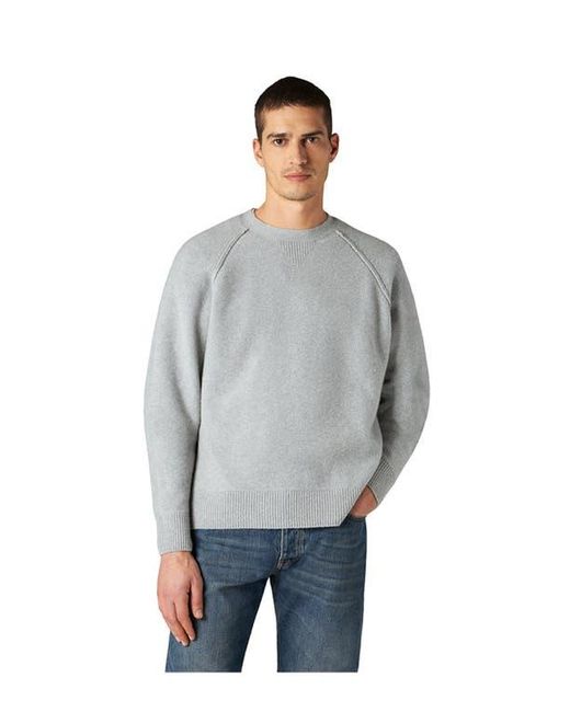 Fortela White Harvard Wool Crewneck Sweater With Raglan Sleeve for men