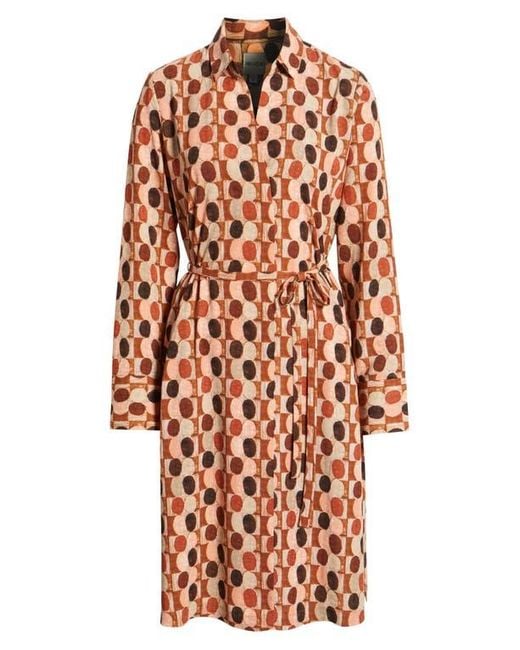 NIC+ZOE Multicolor Devon Circle Print Long Sleeve Belted Dress