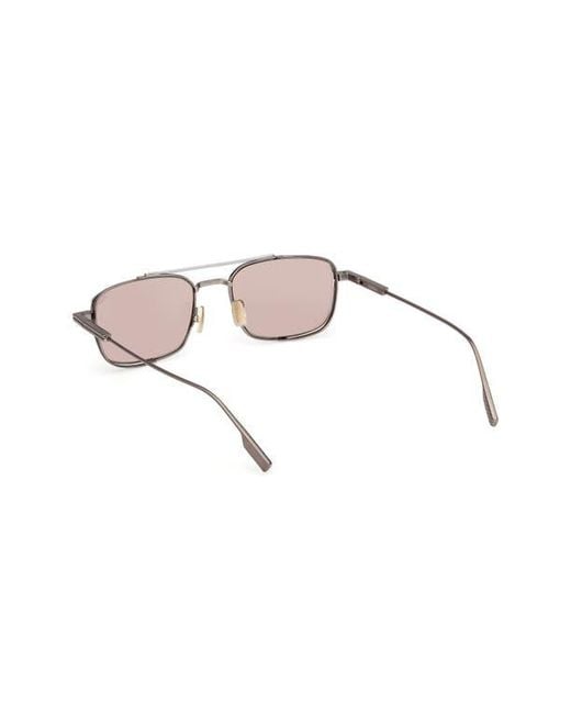 Zegna Pink 54Mm Rectangular Sunglasses for men